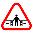 Risk of crushing warning sign icon