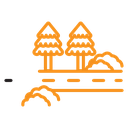 Road on landscape icon