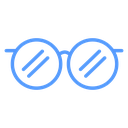 Round Frame Glasses Color Outline icon