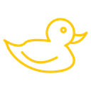 Rubber Duck Bath Toy Color Outline icon