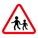 School crossing sign icon