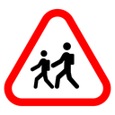 School crossing sign icon