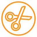 Scissors cutting icon