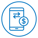 Send money smartphone icon