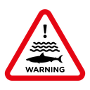 Shark warning sign icon