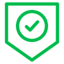 Shield Check Badge Color Outline icon