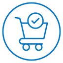 Shopping cart and check mark icon