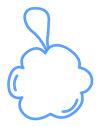 Shower sponge ball icon