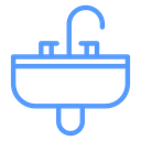 Sink Faucet Basin Color Outline icon