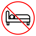 Sleepover ban sign icon