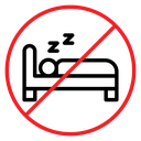 Sleepover ban sign icon