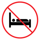 Sleepover ban sign icon