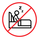 Sleepover ban sign icon