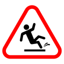 Slip Warning sign Color Outline icon