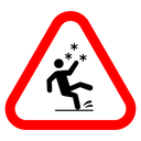 Slippery ice sign Color Outline icon