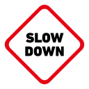 Slow down sign icon