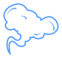 Smoke steam silhouette Color Outline icon