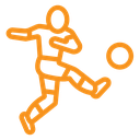 Soccer player with ball icon