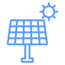 Solar Panel Sun Color Outline icon