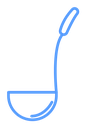Soup Ladle Hooked Handle Color Outline icon