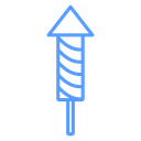 Spiral Firework Rocket Color Outline icon