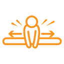 Split legs exercise icon