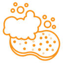 Sponge with foam icon