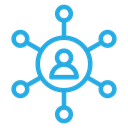 Stakeholders Network Hub Color Outline icon