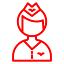 Stewardess Cabin Crew Color Outline icon