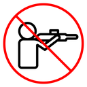 Stop hunting sign icon