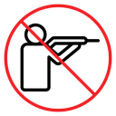 Stop hunting sign icon