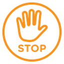 Stop sign with hand icon