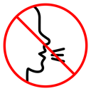 Stop talking sign icon