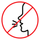 Stop talking sign icon