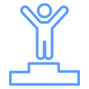 Success Winner Podium Color Outline icon