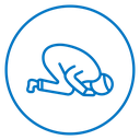 Sujood Prayer Position Color Outline icon