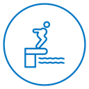 Swimmer jumping icon