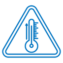 Temperature warning sign icon