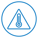 Temperature warning sign icon