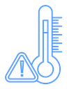 Temperature warning sign icon