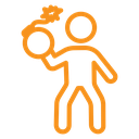 Terrorist with a bomb icon