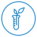 Test tube with plant icon