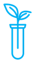 Test tube with plant icon