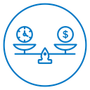 Time and money scale icon