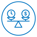Time and money scale icon