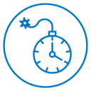 Time bomb with clock icon
