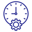 Time Management Clock Gear Color Outline icon