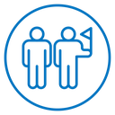 Tour guide people icon