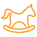Toy horse rocking chair icon