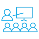 Training Classroom Presentation Color Outline icon